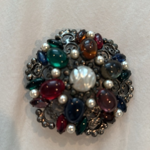 Juliana belt buckle. Vintage Black belt with the stunning buckle. It is metal main image 9